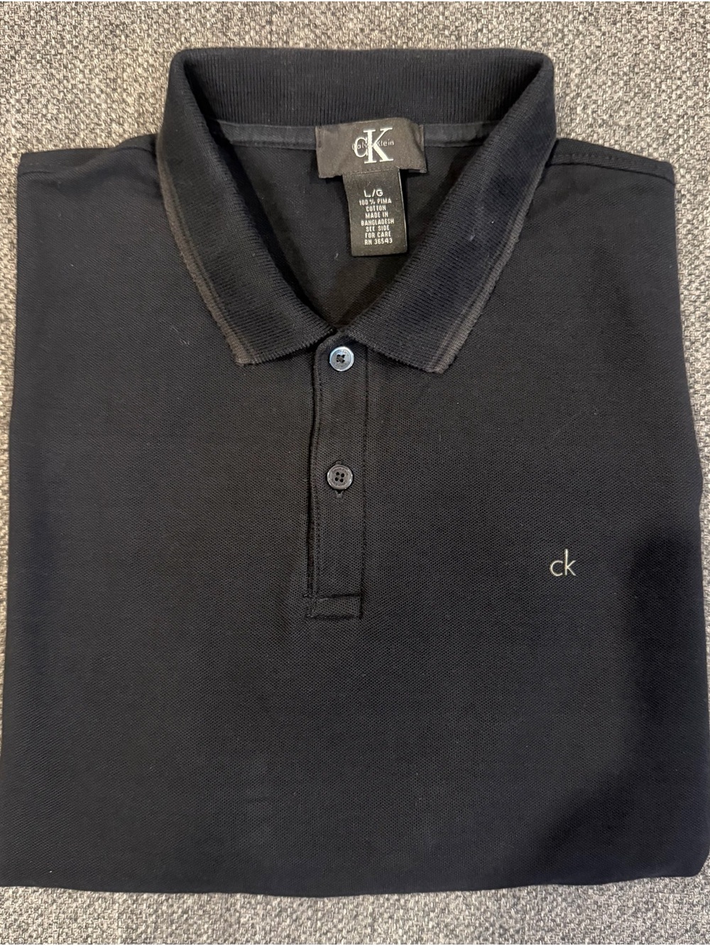 Calvin Klein Black Polo with Subtle CK Embroidery